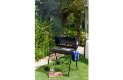 Charcoal Oil Drum BBQ with Cover.